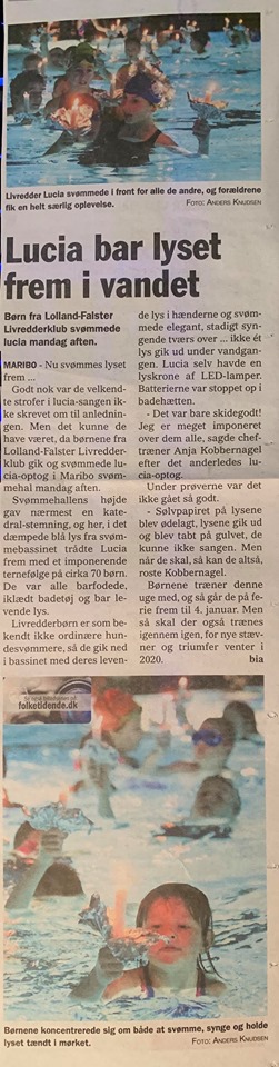 Lucia Optog i Maribo Sv&oslash;mmehal 2019